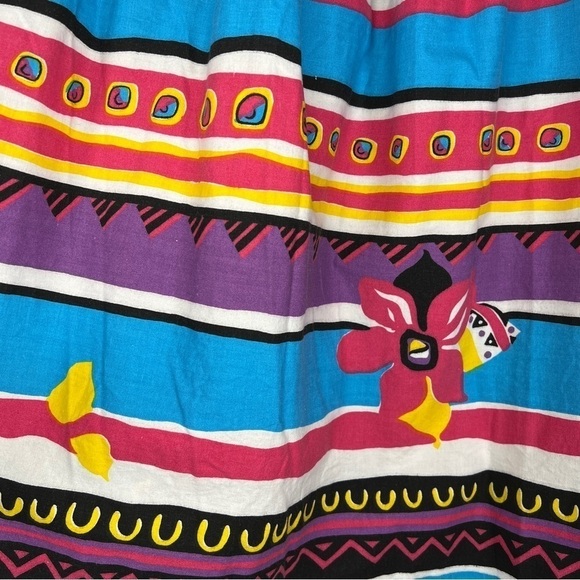 Vintage 80s Peddlers Colorful Southwest Western Midi Skirt Pockets A line Small - Picture 4 of 12